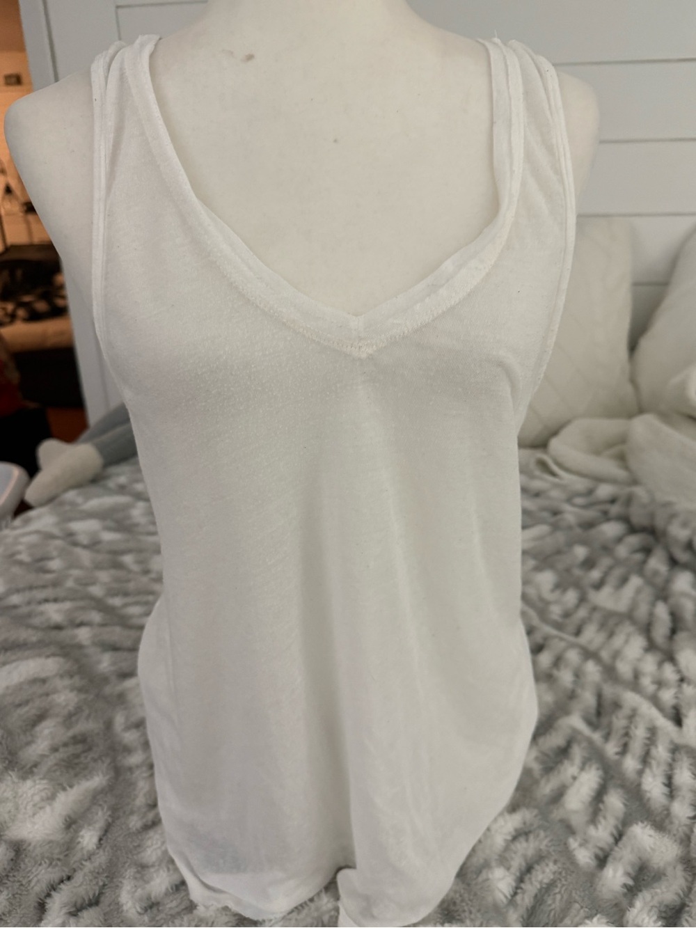 We The Free White V-Neck Tank Top